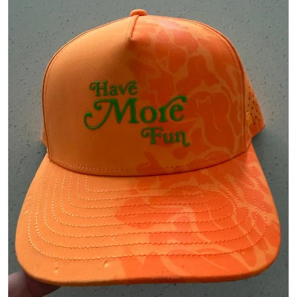 Melin Odyssey Hydro Neon Collection Hat Orange Have More Fun Snapback Mens Cap